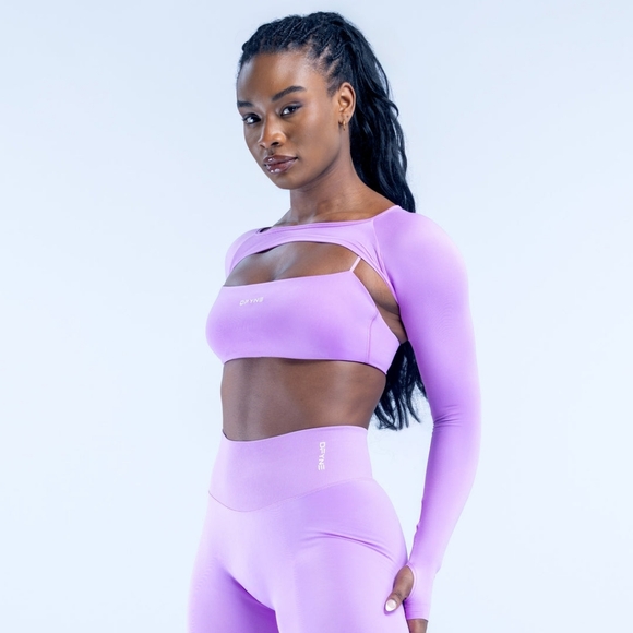 DFYNE SET 2 Amethyst Defy Strappy Bra And Shrug Amethyst Defy Long Sleeve - Picture 7 of 11